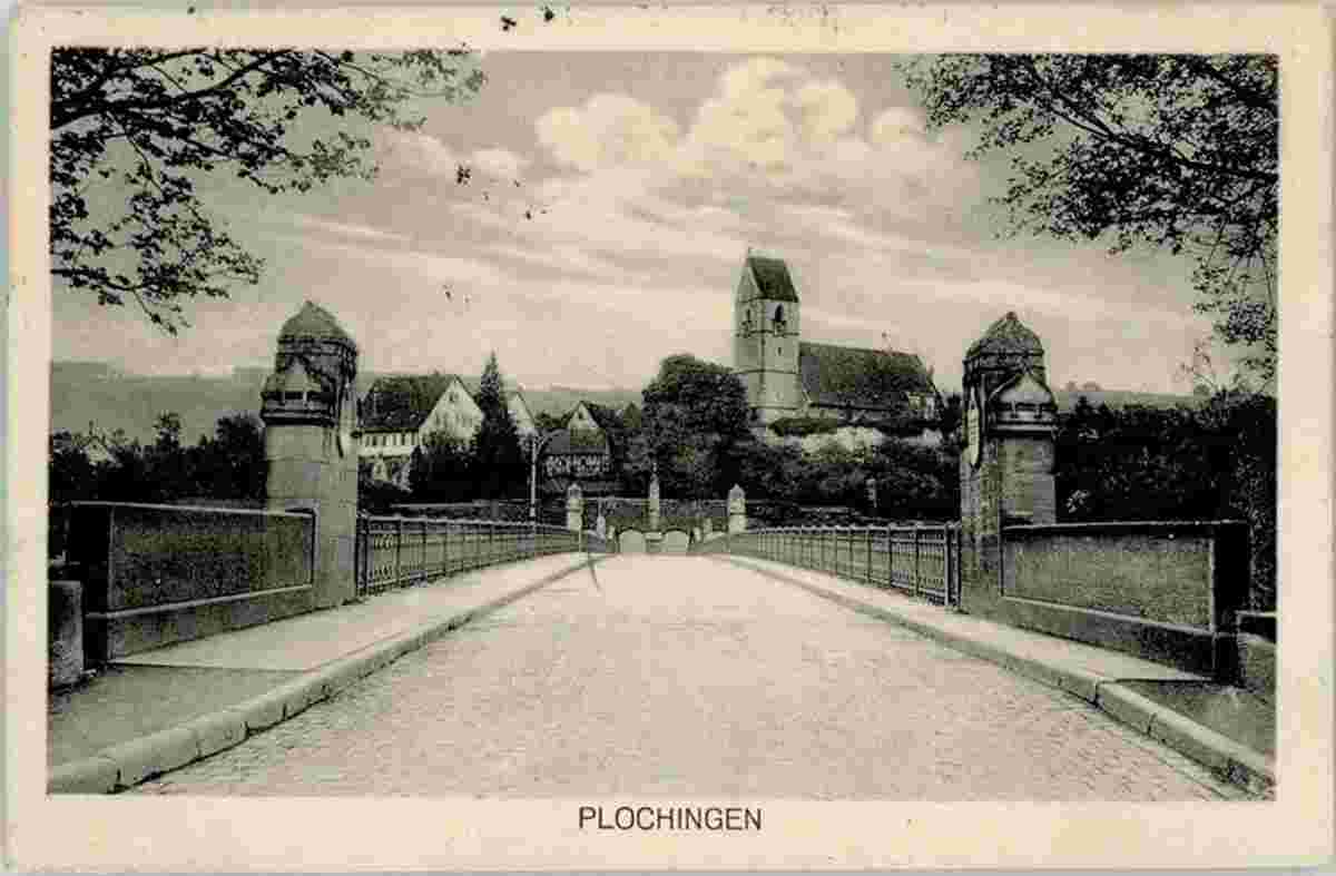 Plochingen. Kirche und Neckarbrücke