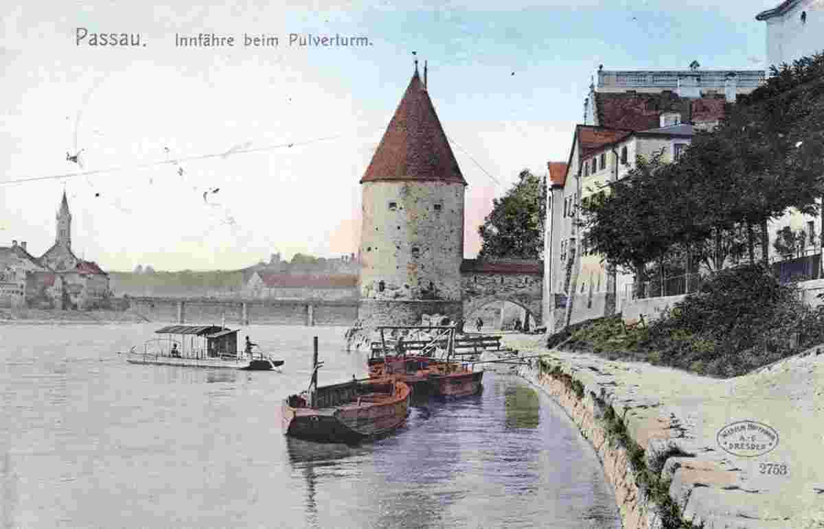 Passau. Innfähre beim Pulverturm, 1912