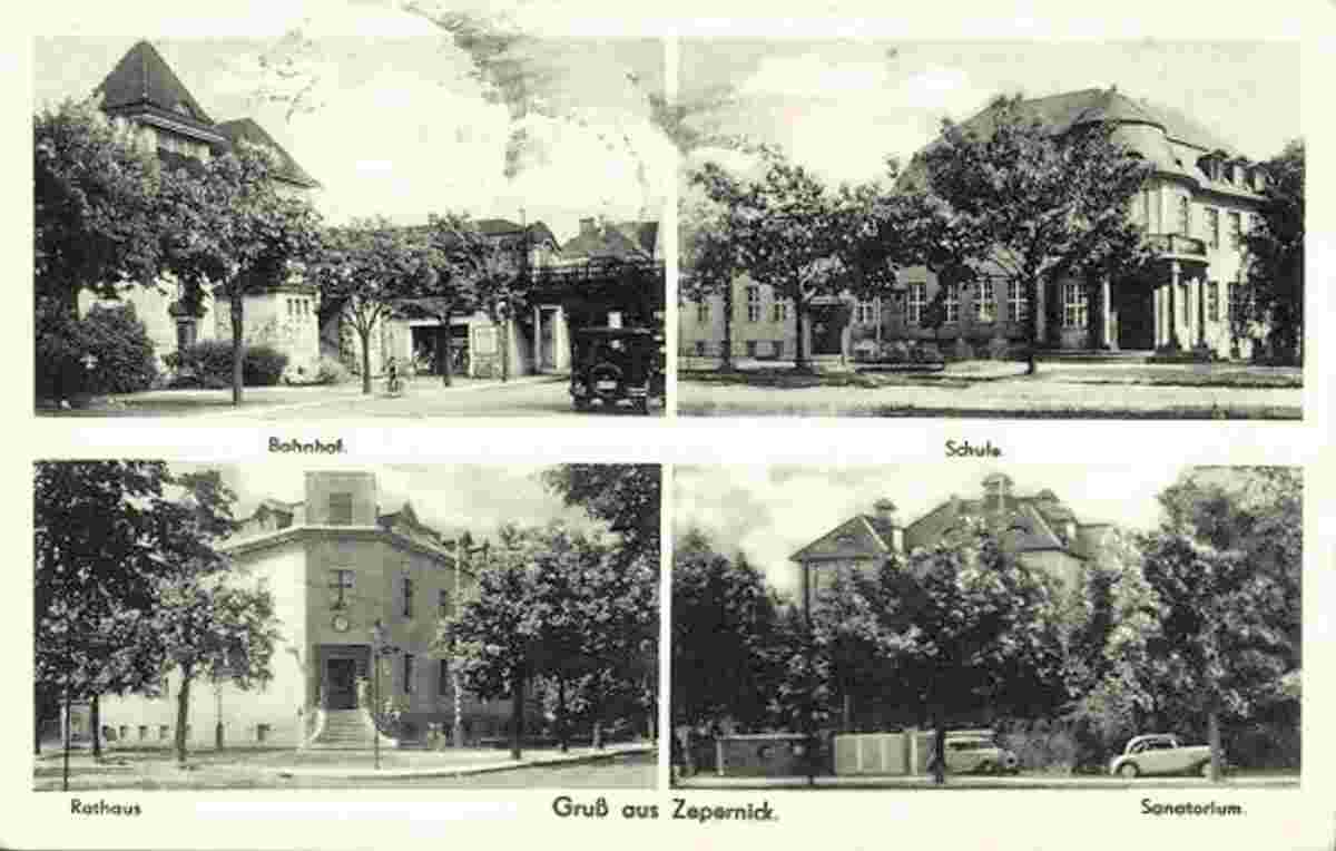 Panketal. Zepernick - Bahnhof, Schule, Rathaus, Sanatorium, 1938