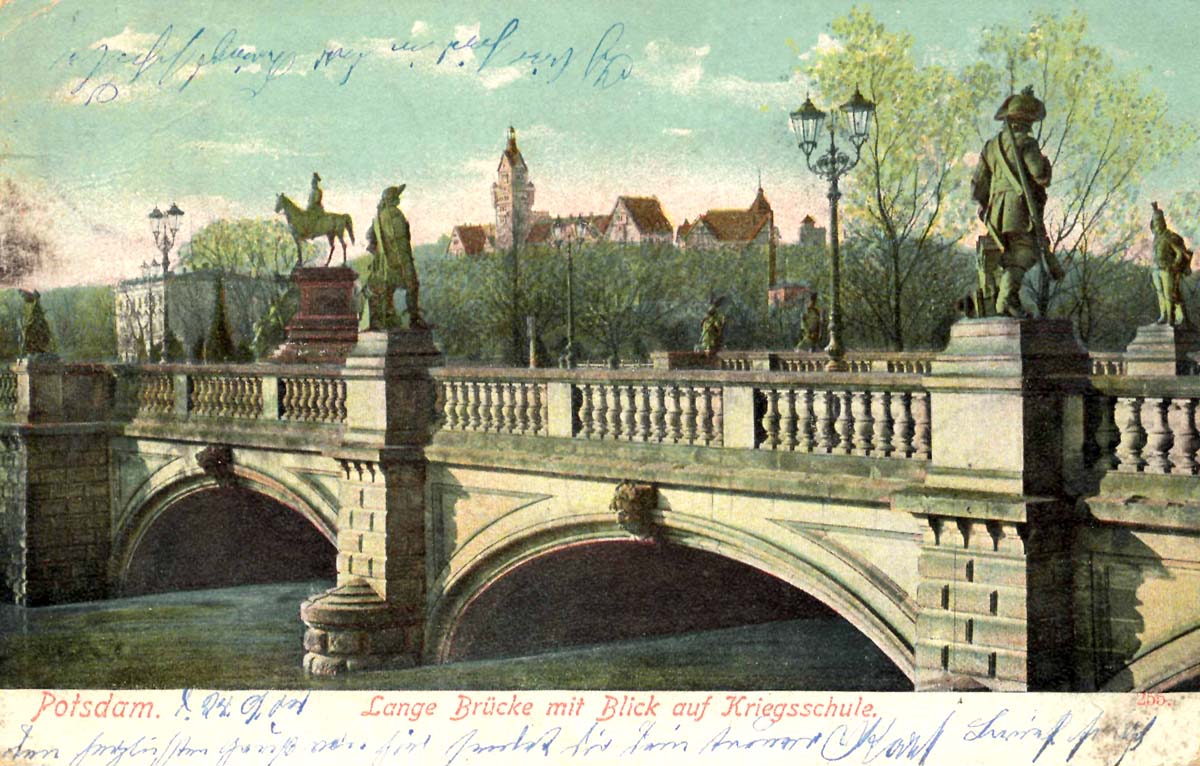Potsdam. Lange Brücke mit Blick auf Kriegsschule, 1904