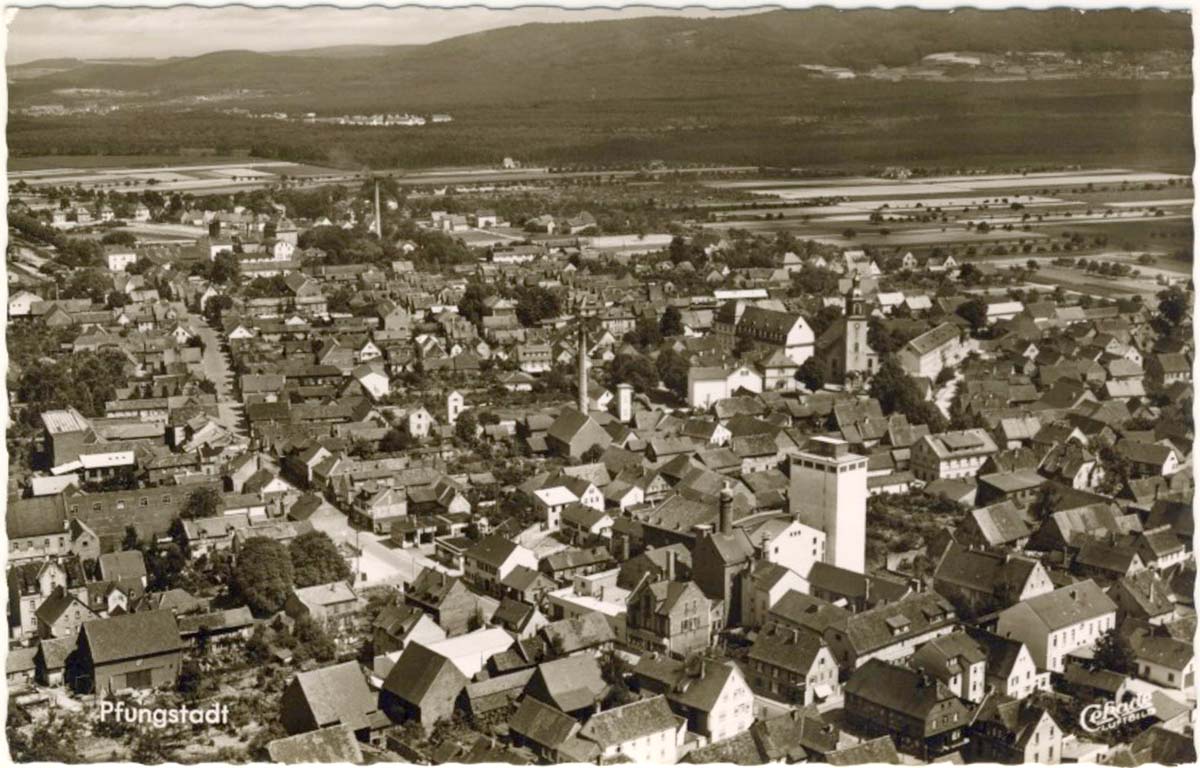 Pfungstadt, Luftaufnahme, 1966