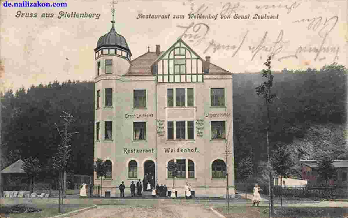 Plettenberg. Restaurant zum Weidenhof, 1907