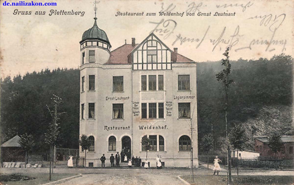 Plettenberg. Restaurant zum Weidenhof von Ernst Leutnant, 1907