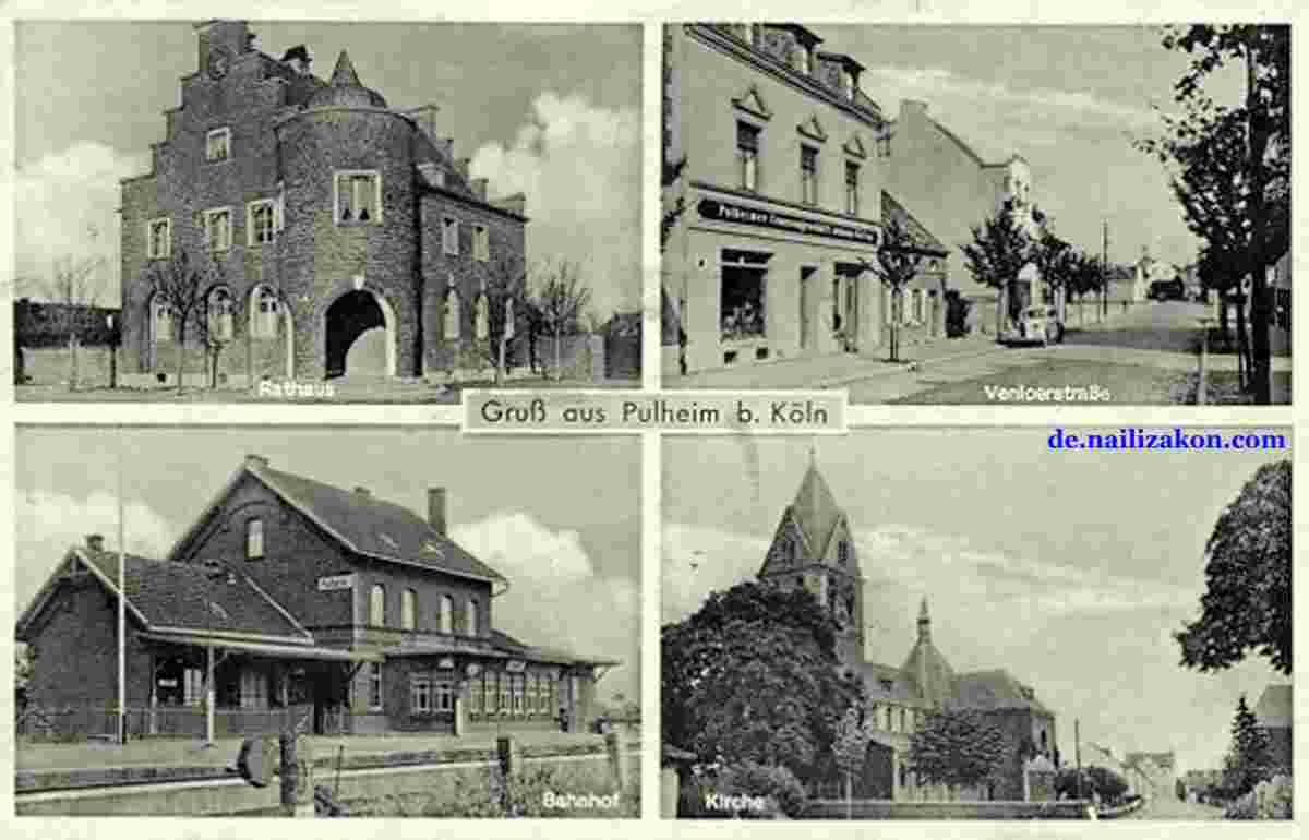 Pulheim. Bahnhof und Venloer Straße