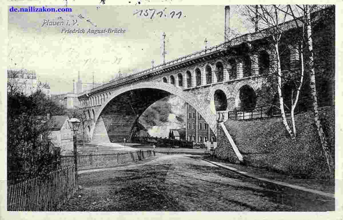 Plauen. Friedrich August-Brücke, 1911