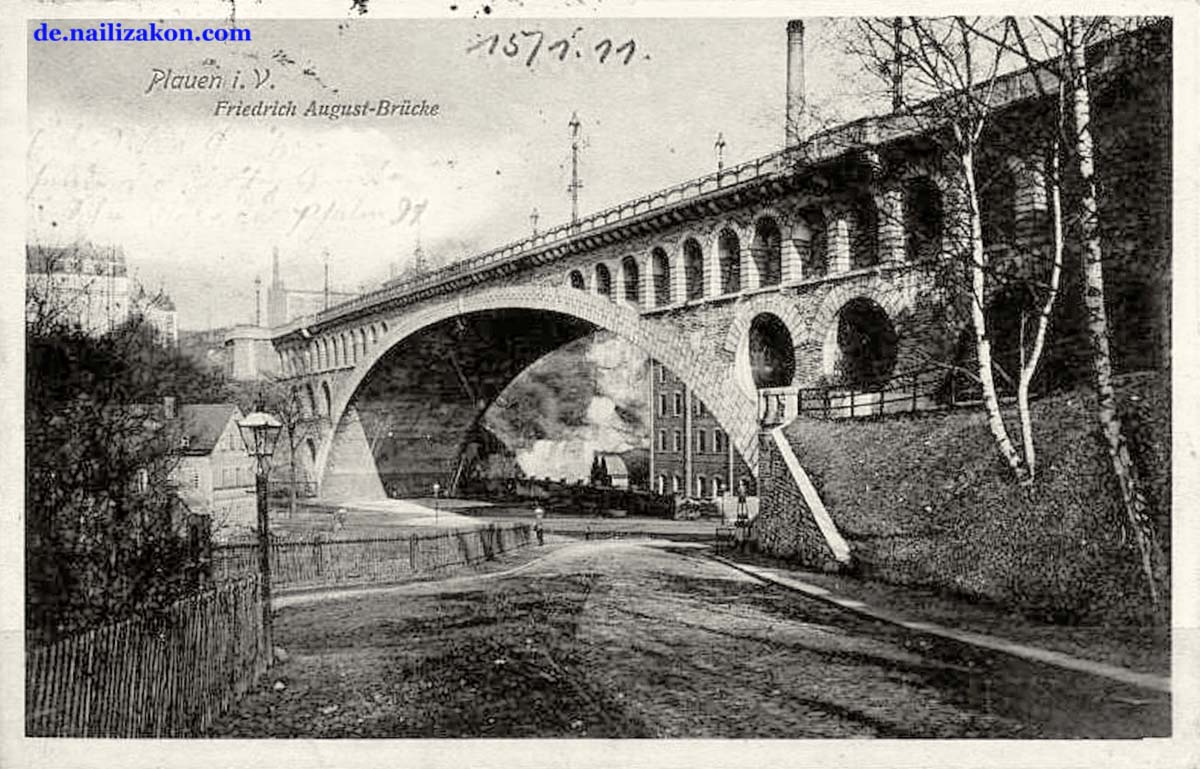 Plauen. König Friedrich August-Brücke (Syratalviadukt), 1911
