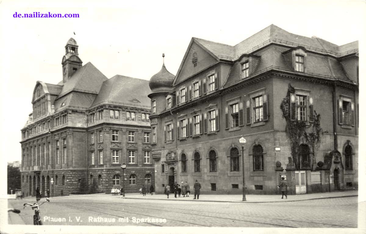 Plauen. Rathaus und Sparkasse, 1936