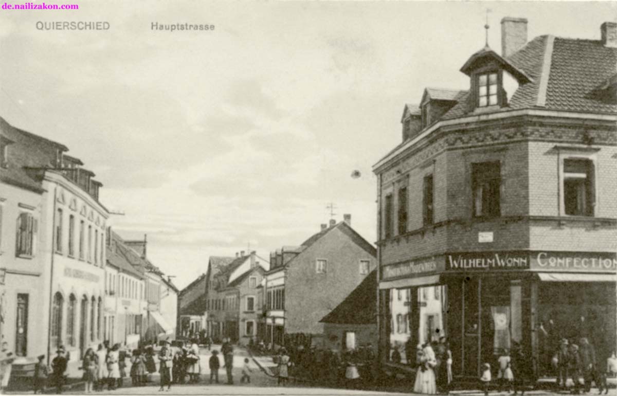 Quierschied. Hauptstraße, commerce Wilhelm Wonn, 1918