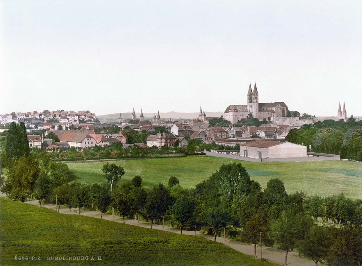 Quedlinburg. Panorama der Stadt um 1900