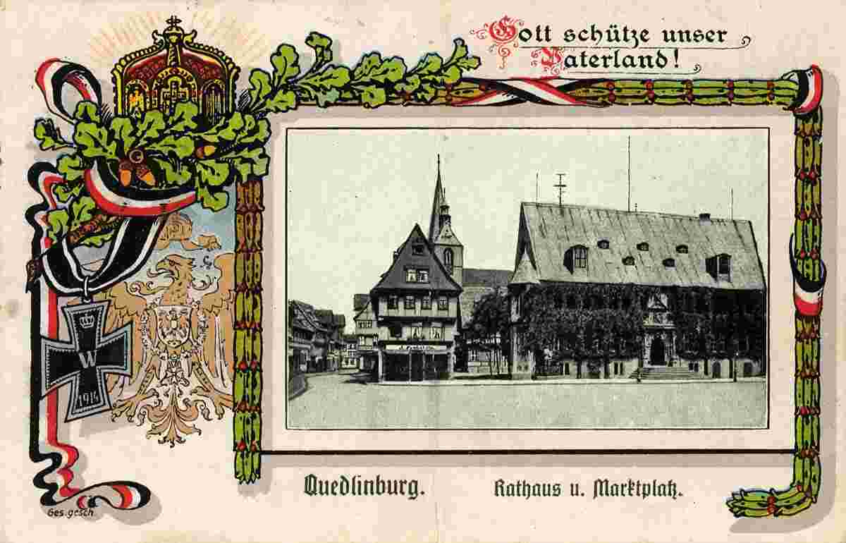 Quedlinburg. Rathaus und Marktplatz, 1915