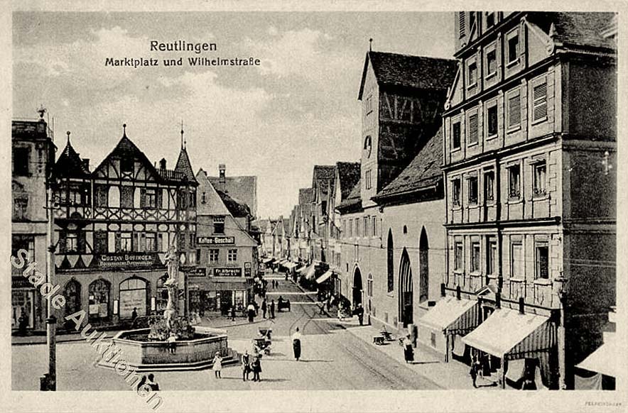Reutlingen. Marktplatz und Wilhelmstraße