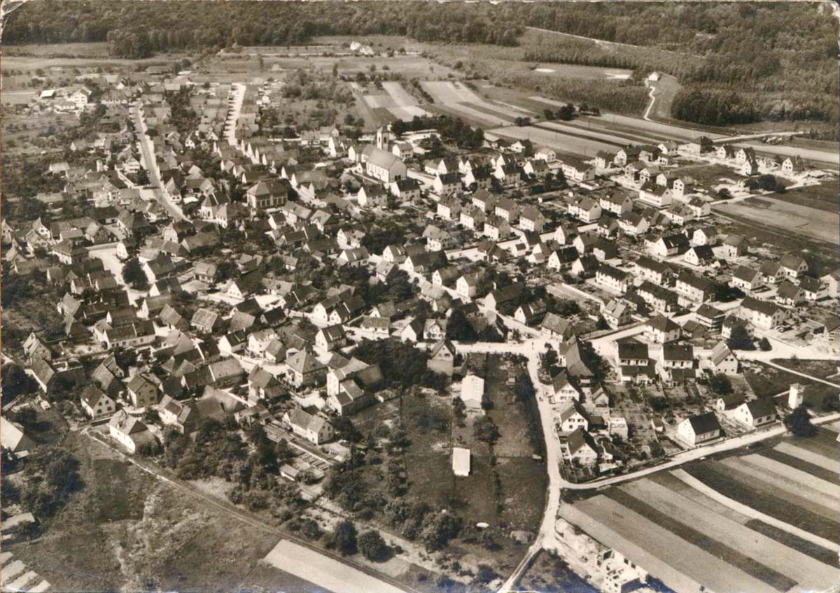 Rheinstetten. Neuburgweier, Luftbild, 1934