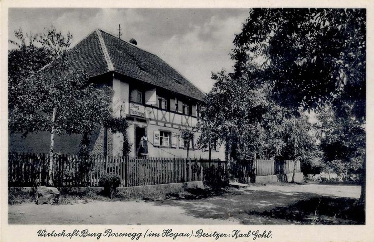 Rielasingen-Worblingen. Gasthaus Burg Rosenegg, Besitzer Carl Gohl