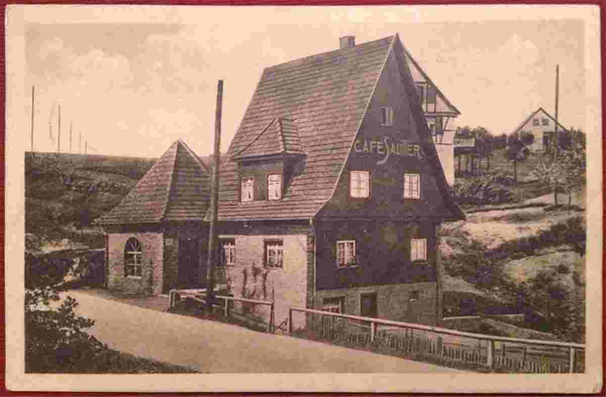 Rutesheim. Café Sautter am Wasserbach, Bahnhof, 1928