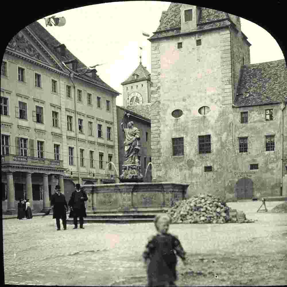 Regensburg. Fountain am Haidplatz, 1906