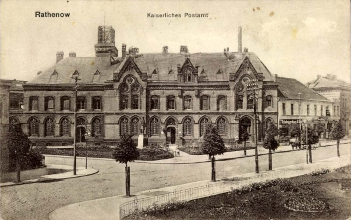 Rathenow. Kaiserliches Postamt am Zietenplatz, 1918