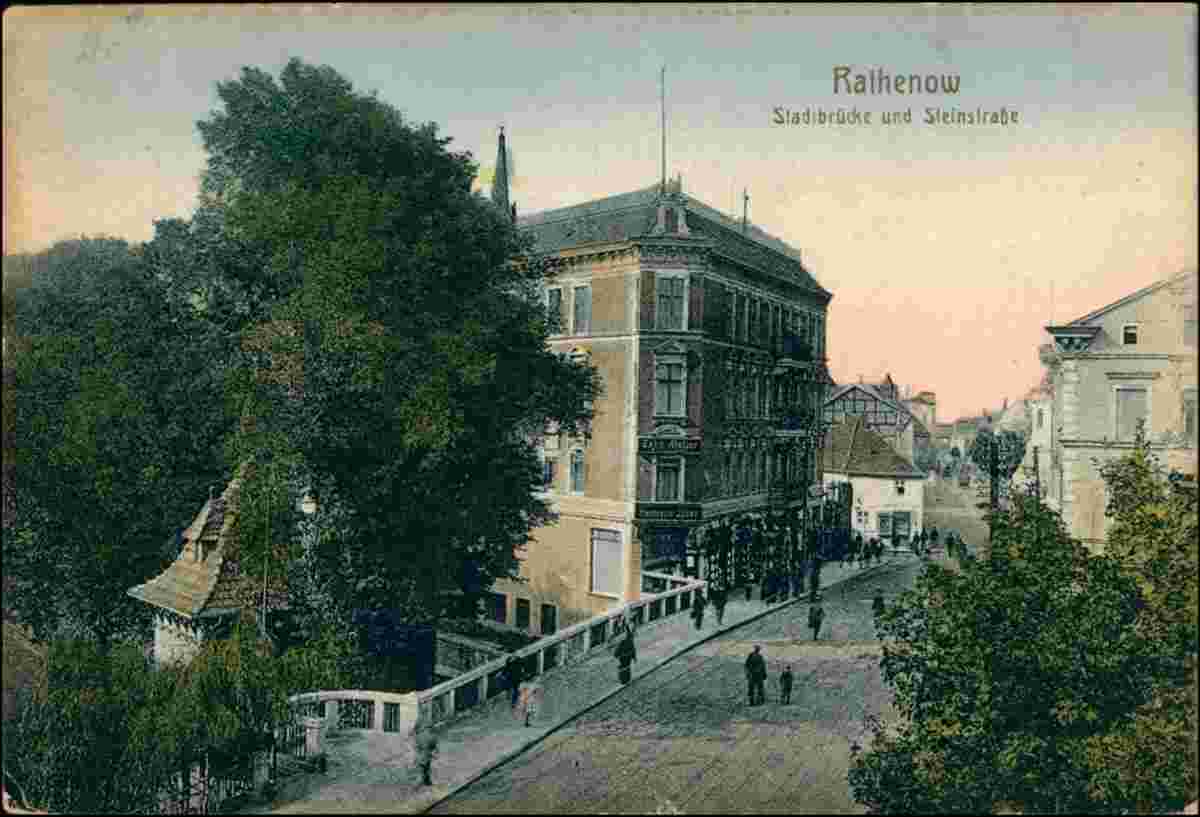 Rathenow. Stadtbrücke und Steinstraße, 1921