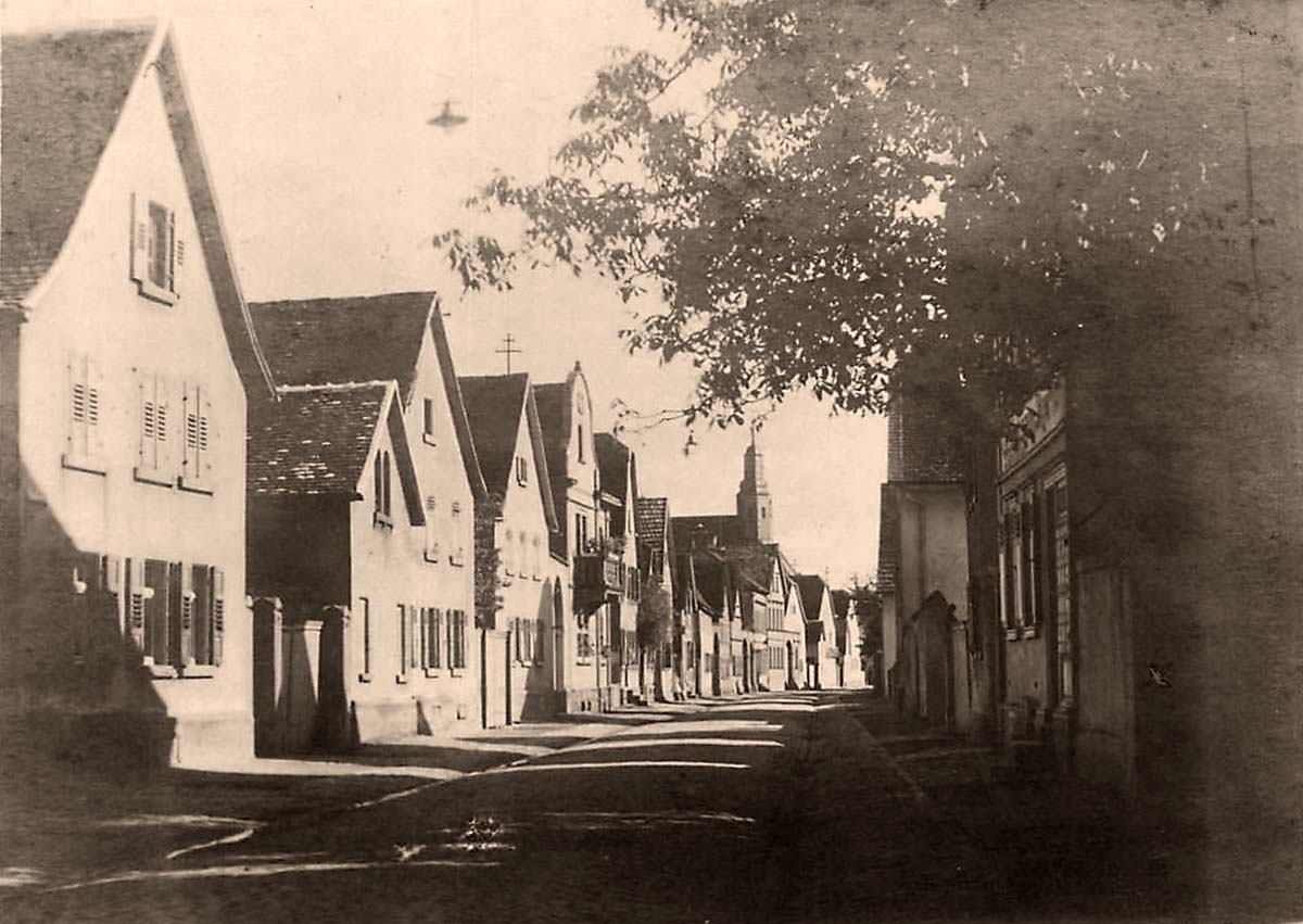 Riedstadt. Crumstadt - Blick auf Straße, 1909