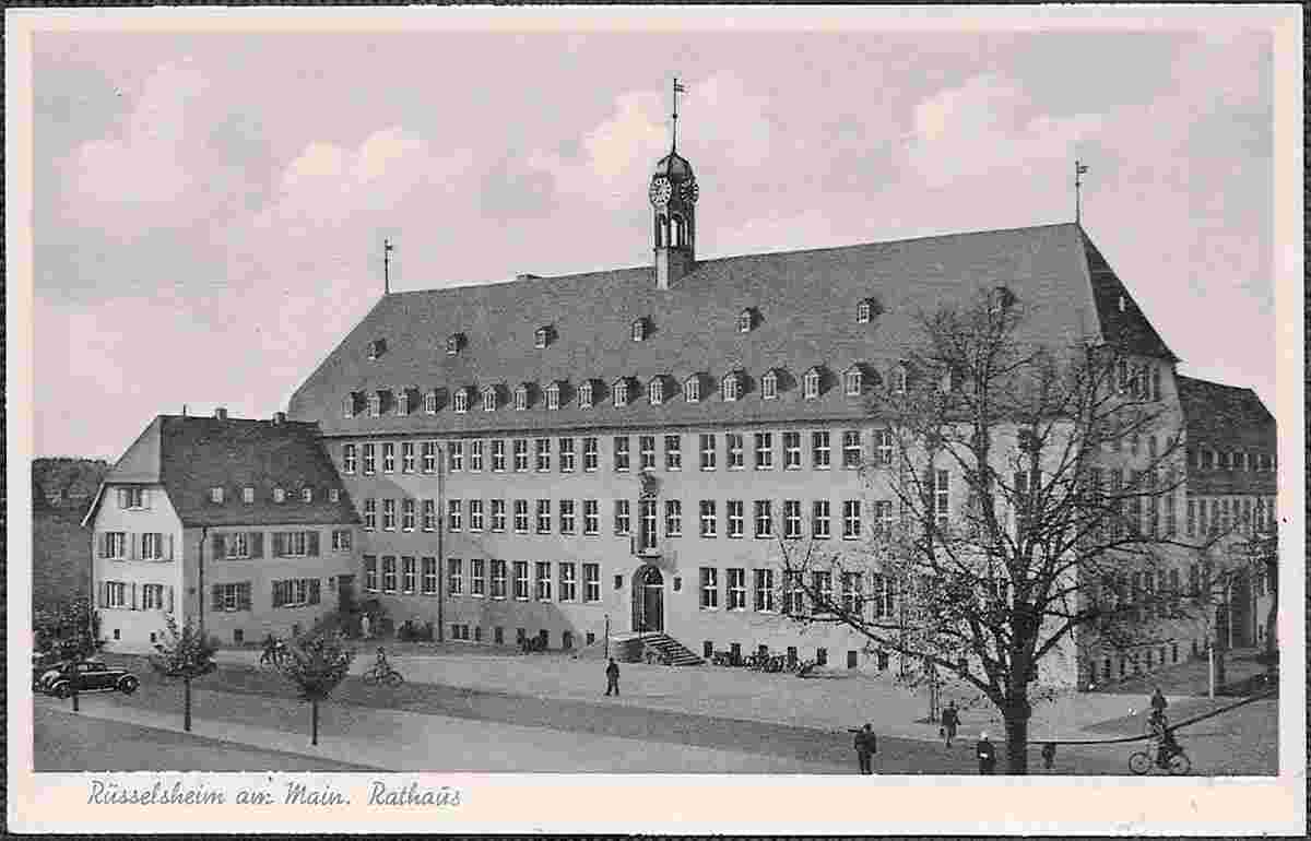 Rüsselsheim am Main. Rathaus, um 1930
