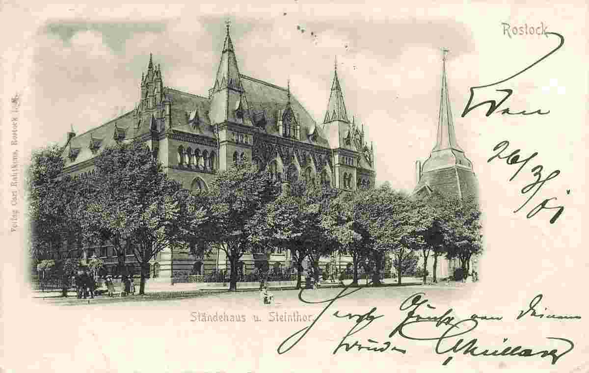 Rostock. Ständehaus und Steintor, 1901