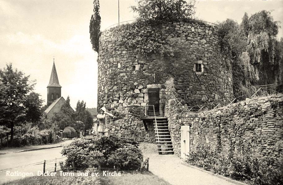 Ratingen. Dicker Turm und Evangelische Kirche