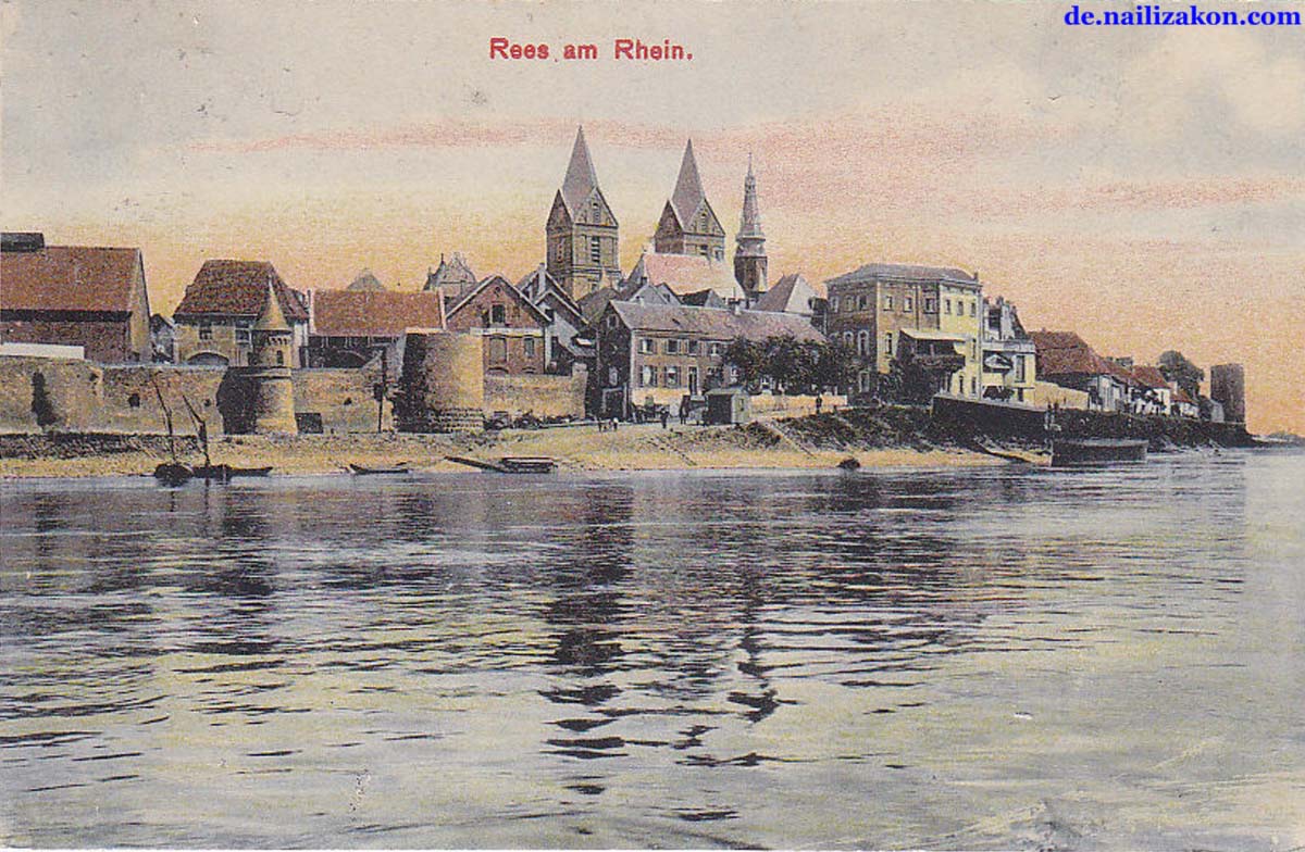 Rees. Panorama der Stadt, 1908