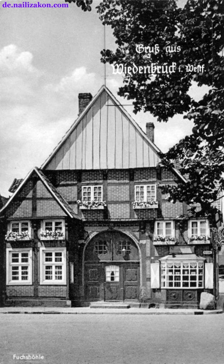 Rheda-Wiedenbrück. Wiedenbrück - Fachwerkhaus, Fuchshöhle, 1956