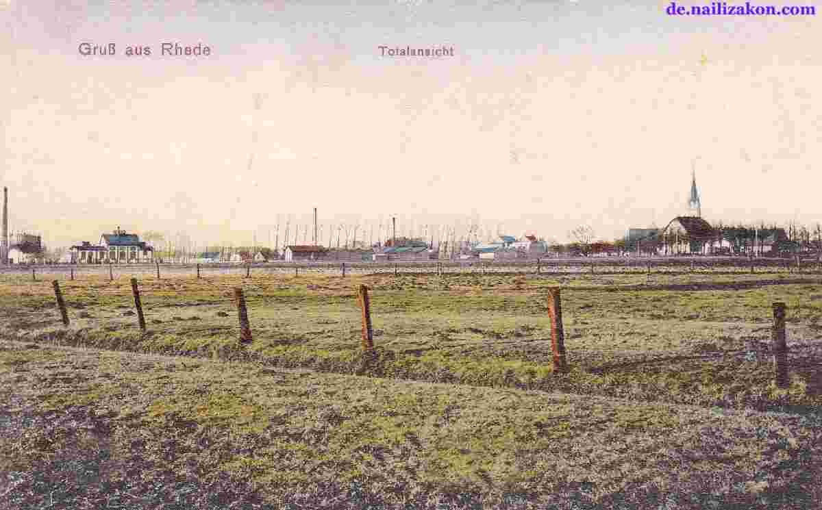 Rhede. Panorama der Stadt, 1908