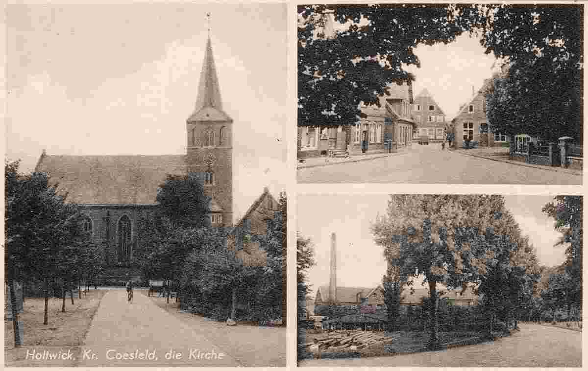 Rosendahl. Holtwick - Kirche und Straßen