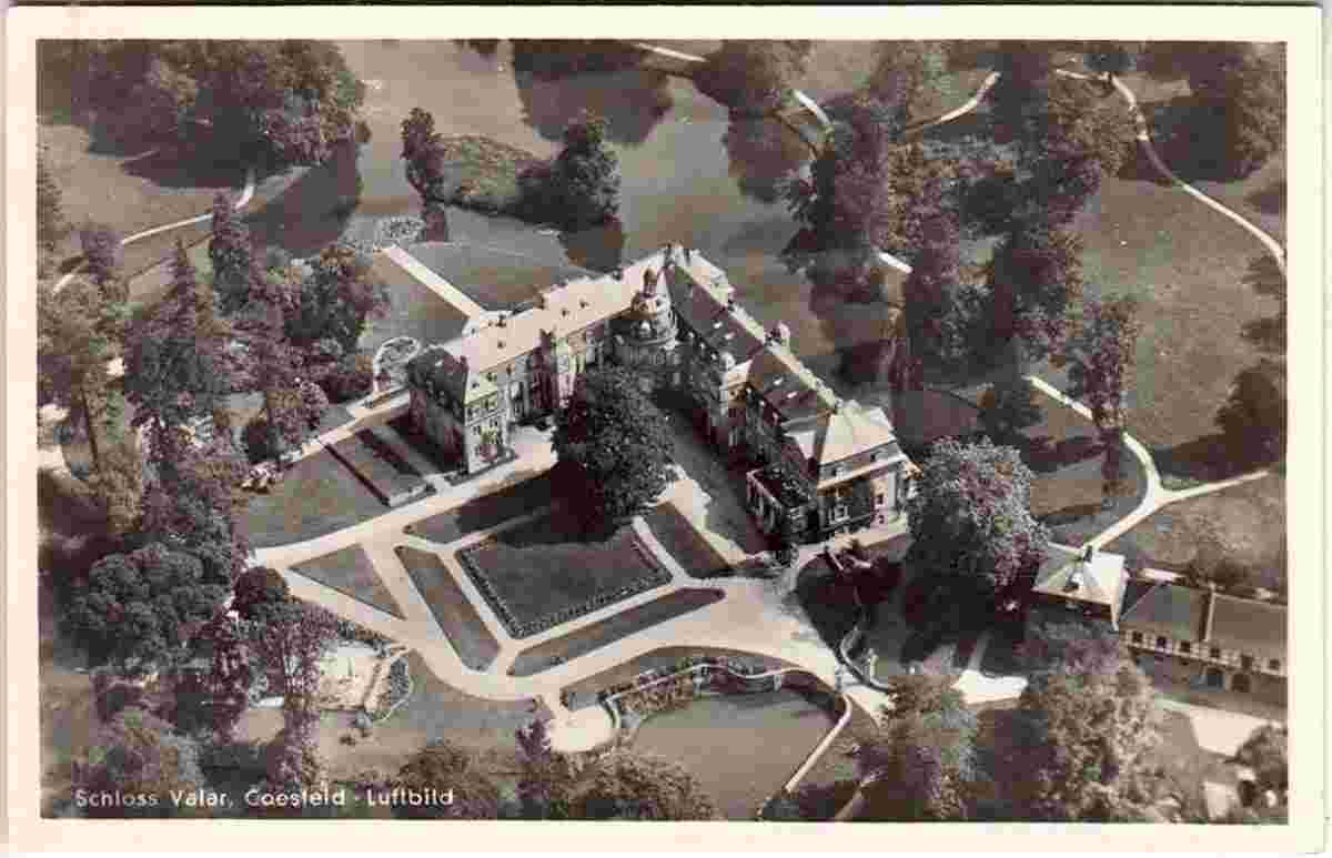 Rosendahl. Osterwick - Schloß Varlar, Luftaufnahme, um 1930er-Jahre