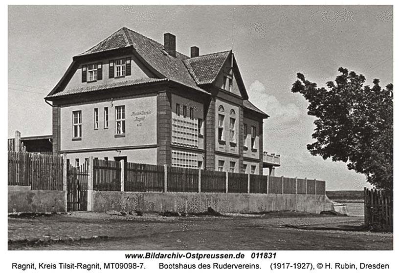Ragnit (Neman). Bootshaus des Rudervereins, 1917-1927