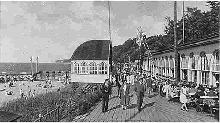 Rauschen. Alte Strandpromenade mit Restaurant 'Sea Hallen', 1926-1933