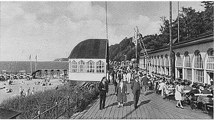 Rauschen (Swetlogorsk). Alte Strandpromenade mit Restaurant 'Sea Hallen', 1926-1933
