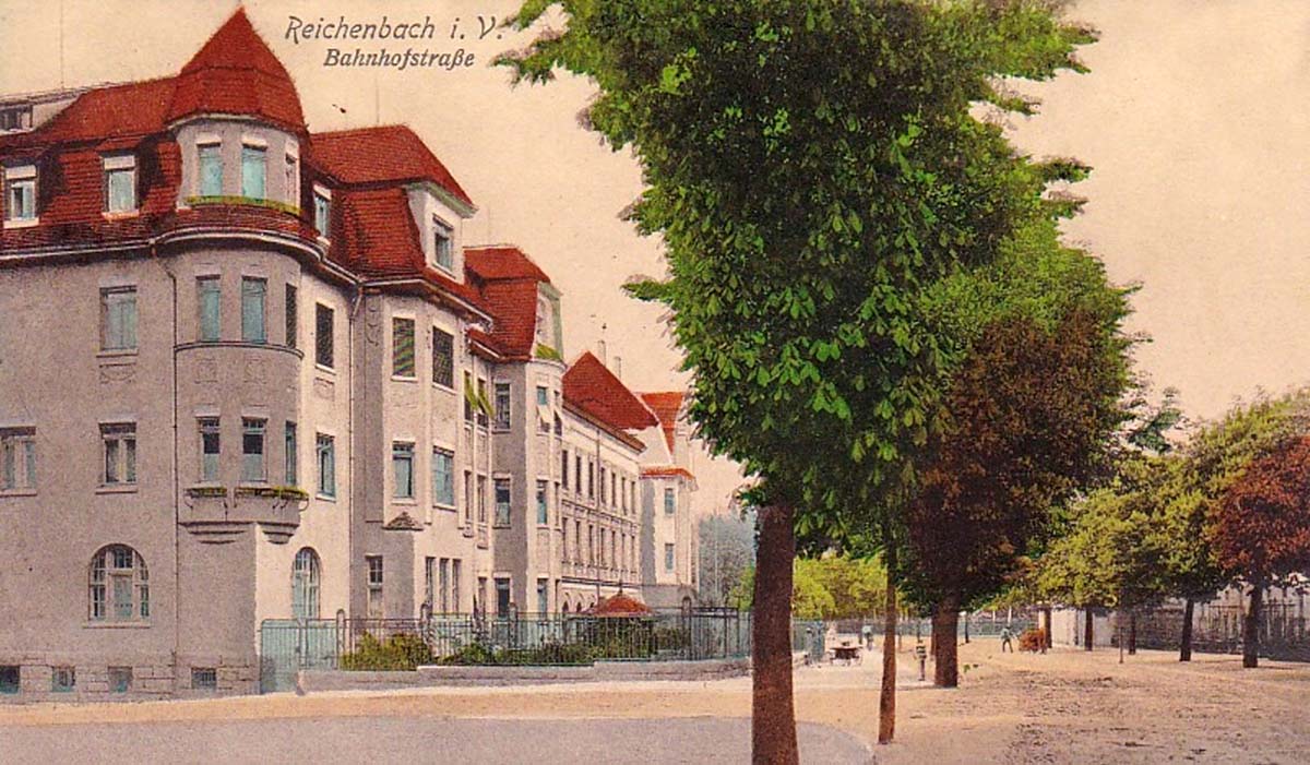 Reichenbach im Vogtland. Bahnhofstraße, 1912
