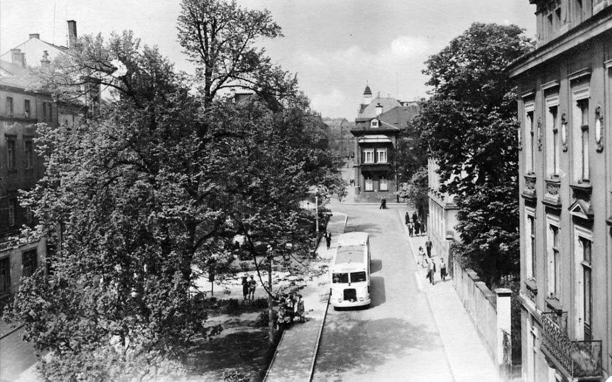 Reichenbach im Vogtland. Karl-Marx-Platz, ende 1940er