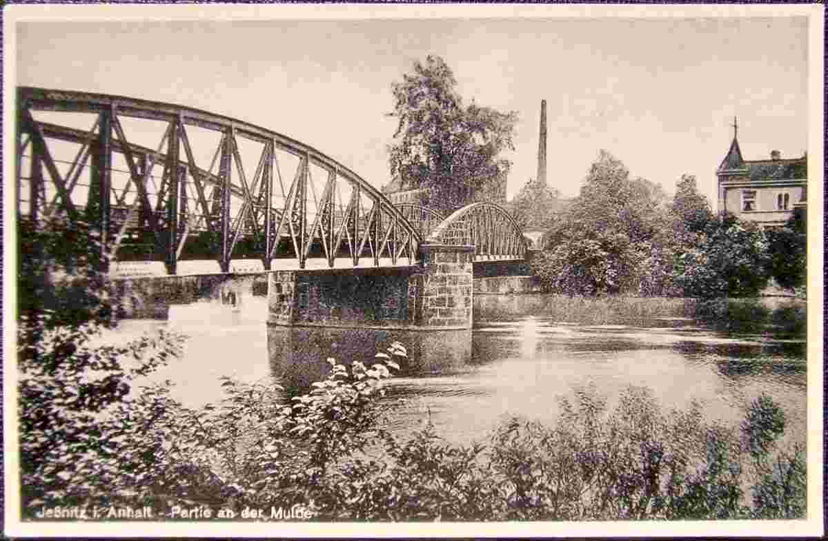 Raguhn-Jeßnitz. Jeßnitz - Brücke über Mulde, um 1940