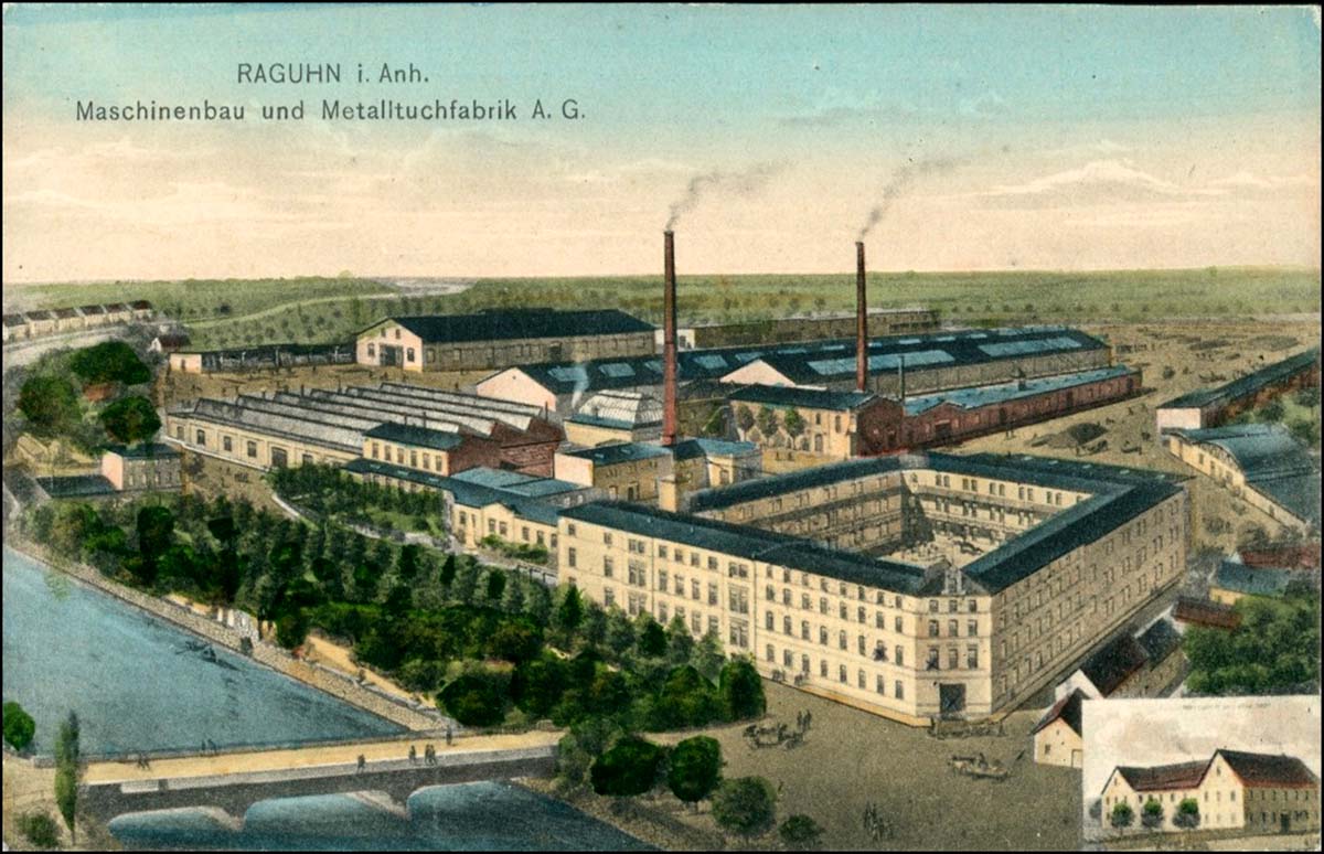 Raguhn-Jeßnitz. Raguhn - Maschinenbau und Metall Tuchfabrik AG, 1911