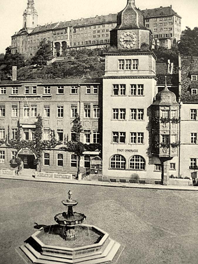 Rudolstadt. Marktplatz mit Heidecksburg, 1917