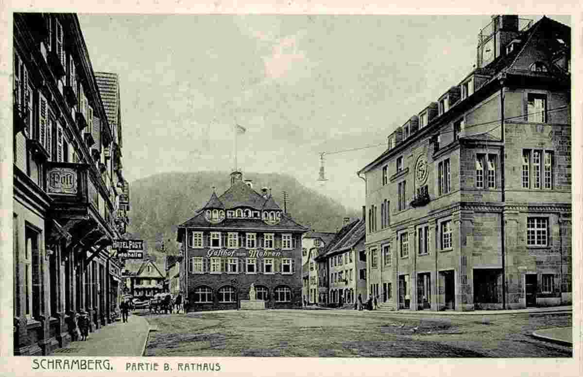 Schramberg. Rathaus und Gasthaus zum Mohren
