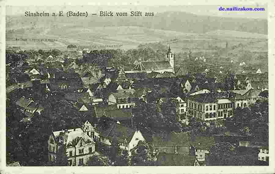 Sinsheim. Panorama der Stadt, 1926