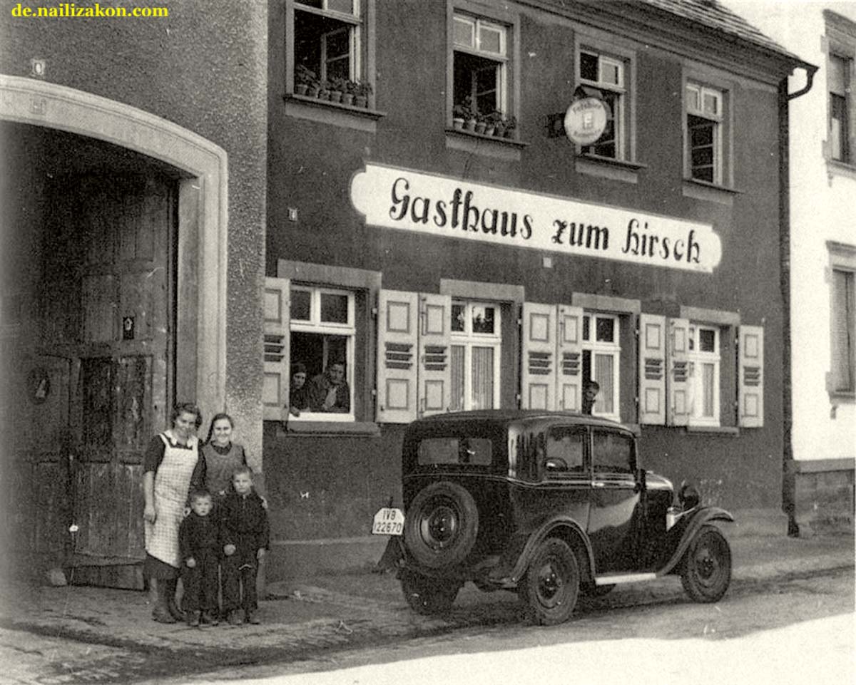 Stutensee. Friedrichstal - Hirschstraße, Gasthaus zum Hirsch, 1938