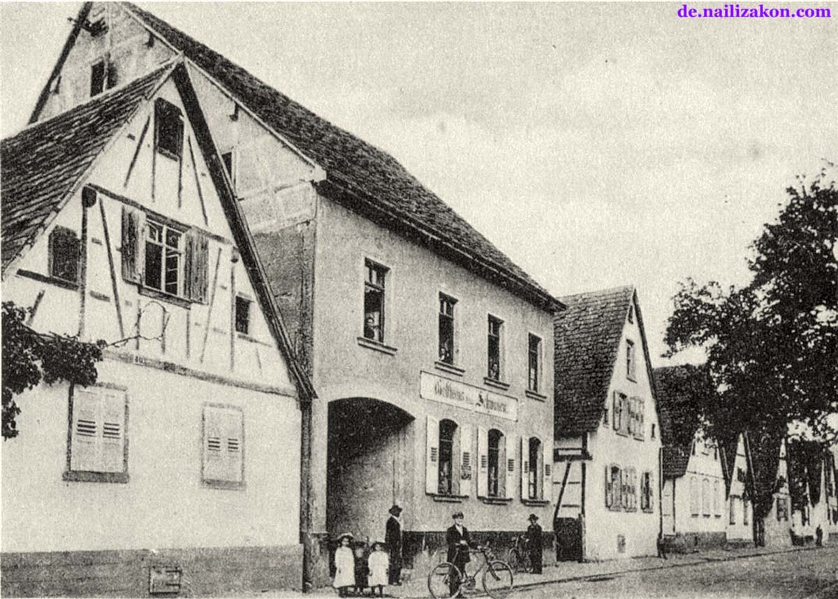 Stutensee. Friedrichstal - Wallonenstraße, Gasthaus zum Schwanen, 1910