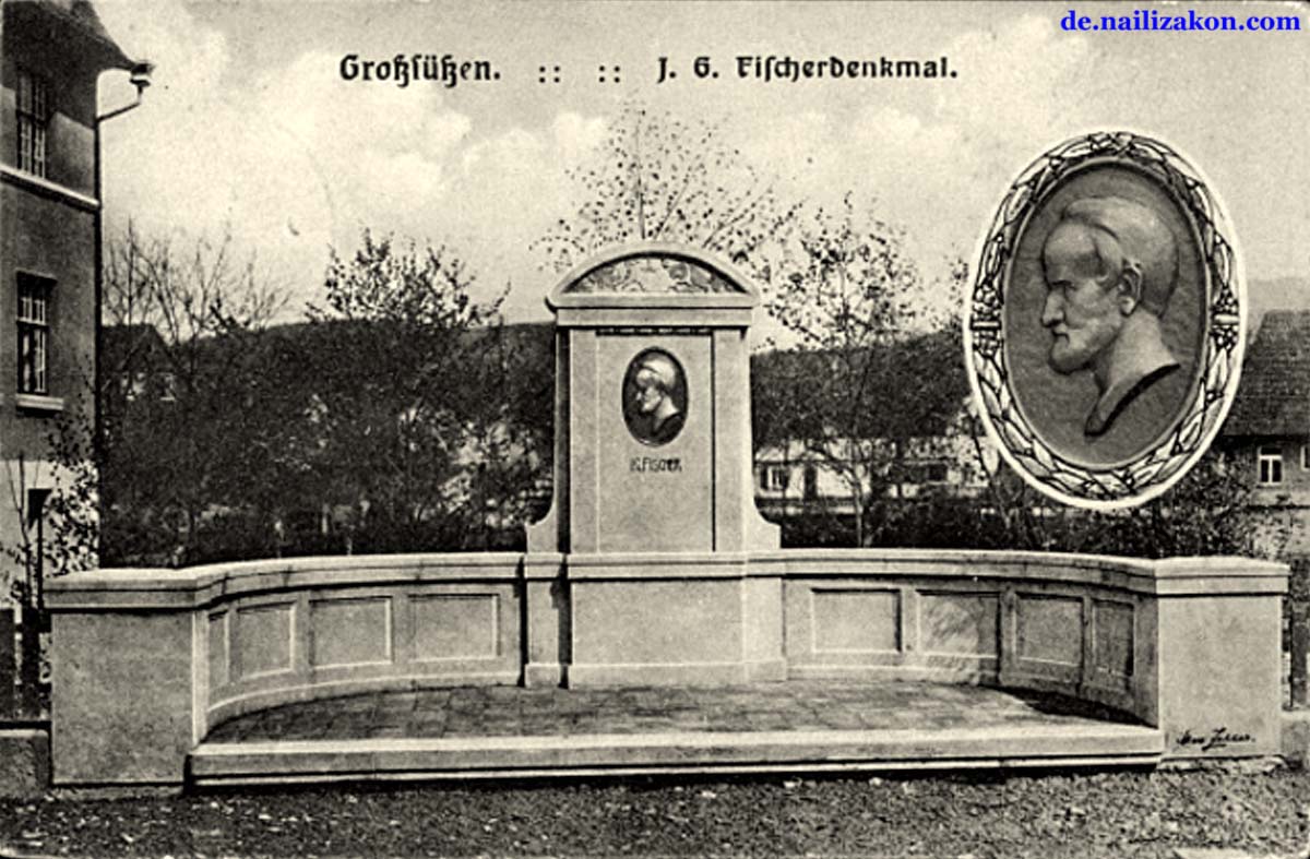 Süßen. Denkmal für den Dichter Johann Georg Fischer, 1916