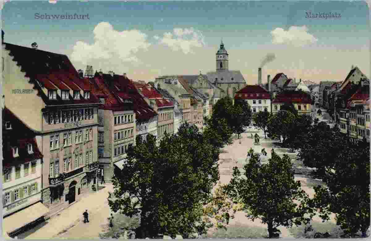 Schweinfurt. Marktplatz, Hotel Raben