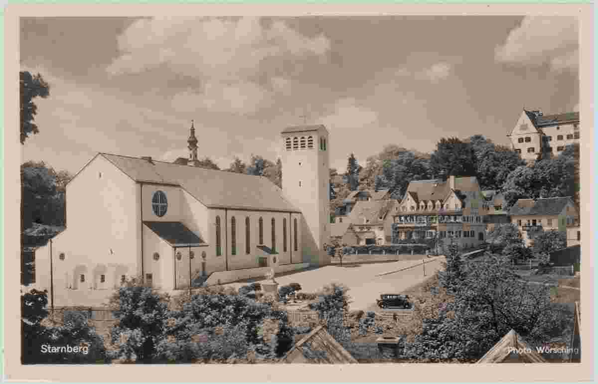 Starnberg. Blick auf St Maria Kirche
