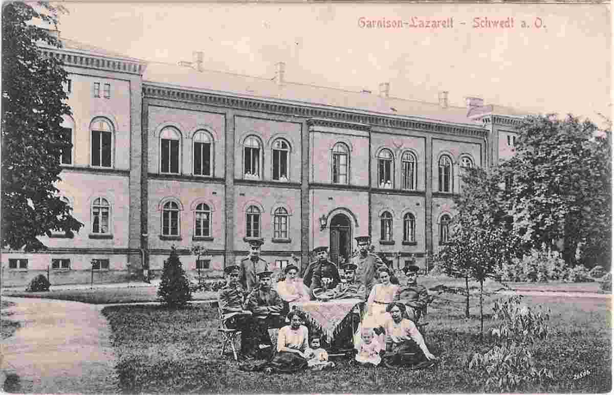 Schwedt. Garnison Lazarett belebt Verwundete mit Familienbesuch, 1915