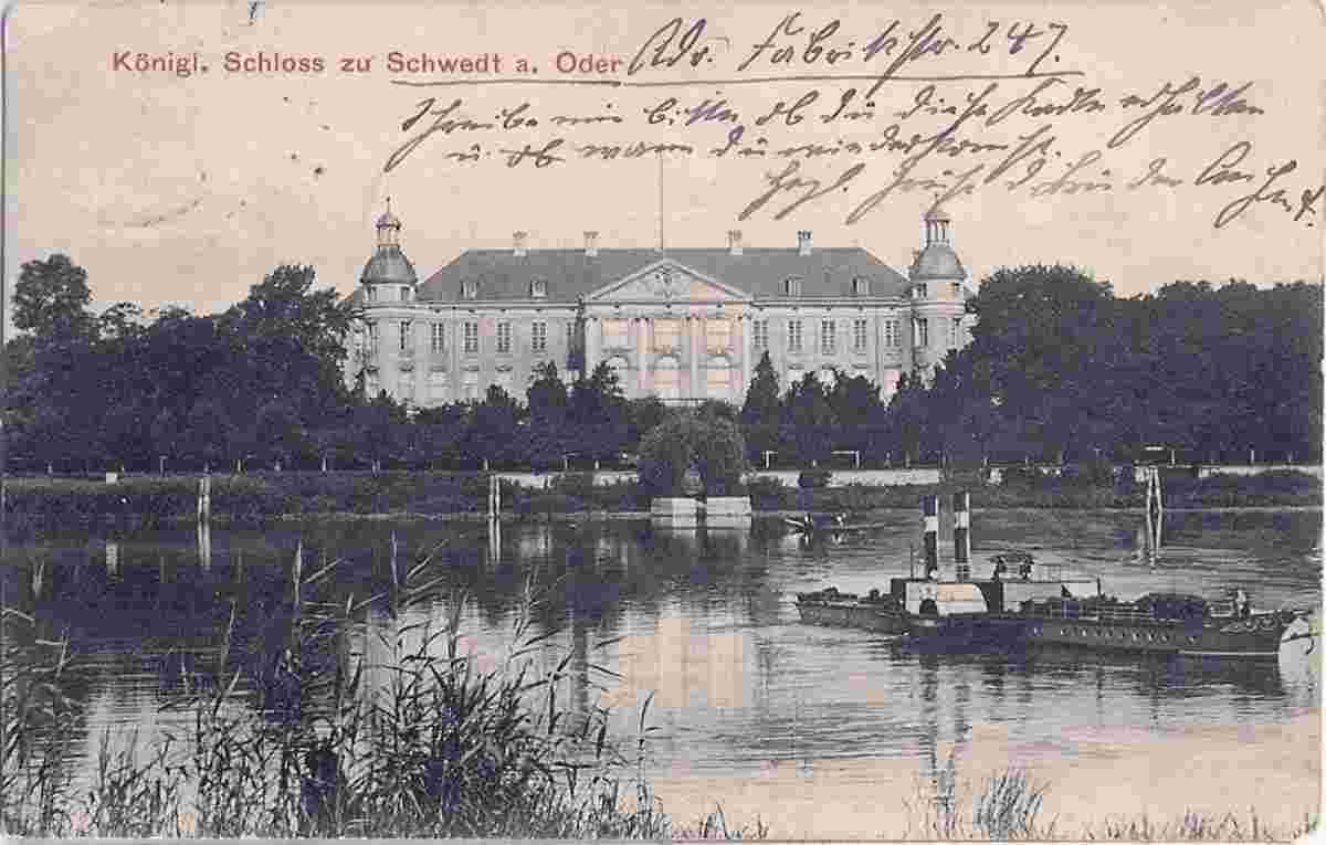 Schwedt. Königliches Schloß und dampfer, 1912