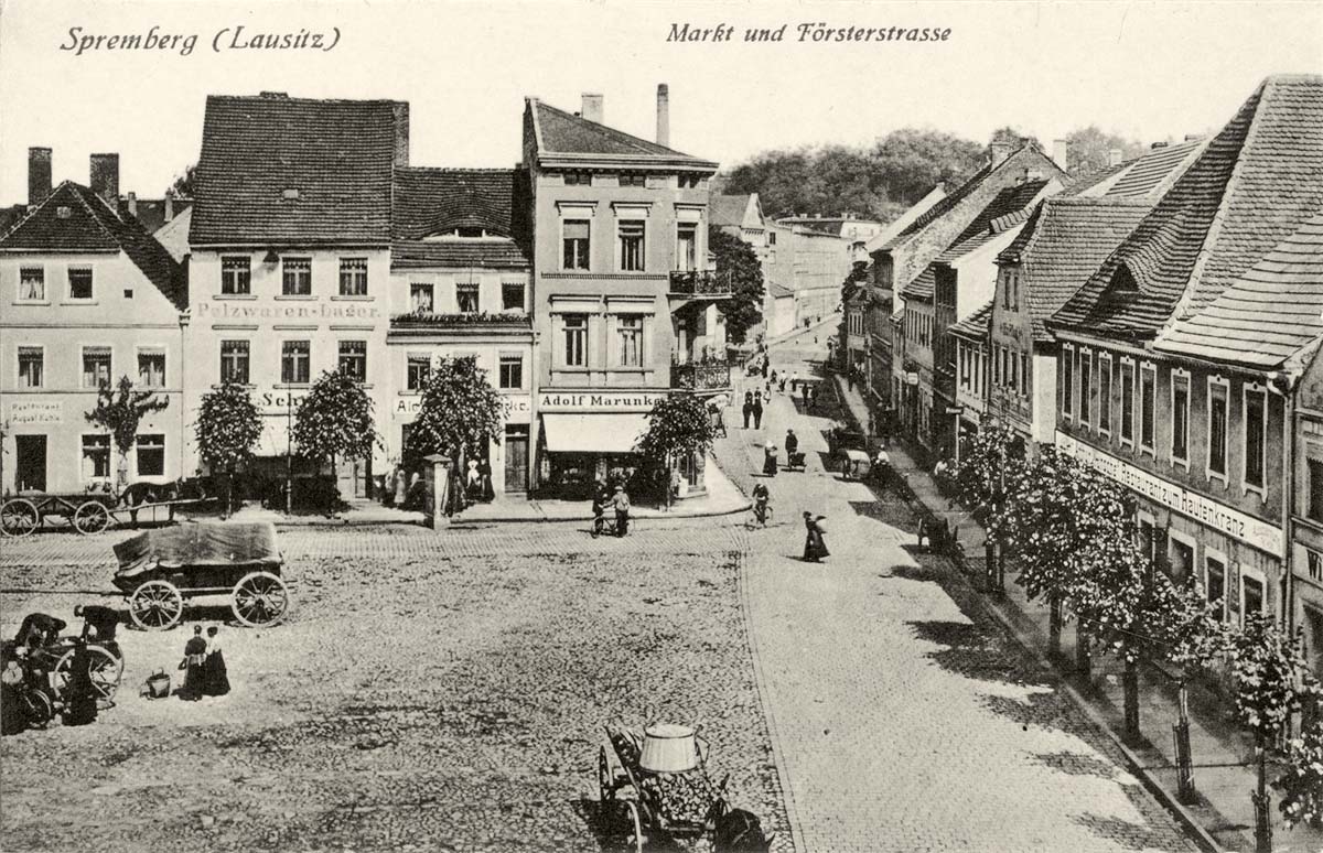 Spremberg. Markt mit Försterstraße, 1918