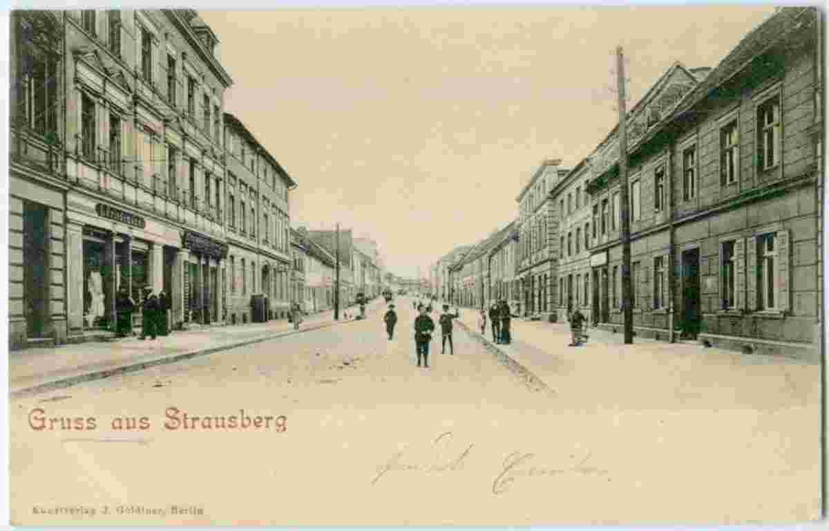Strausberg. Panorama von städtische straße, 1904