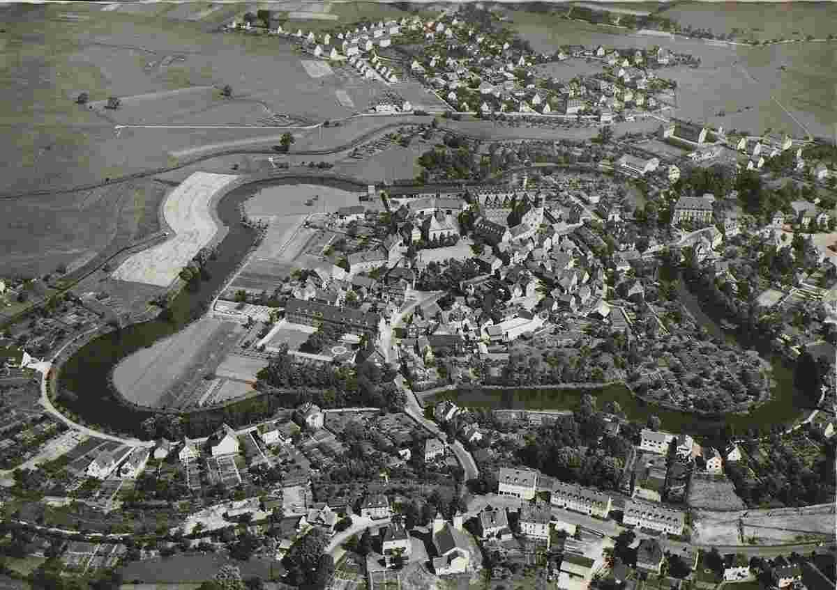 Schwalmstadt. Blick auf Ziegenhain, Luftbild, 1960